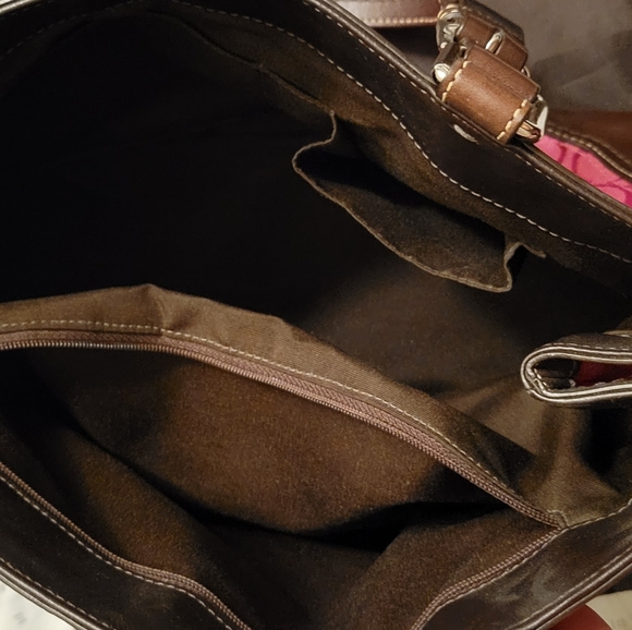Coach Magenta and brown leather purse - Picture 3 of 6